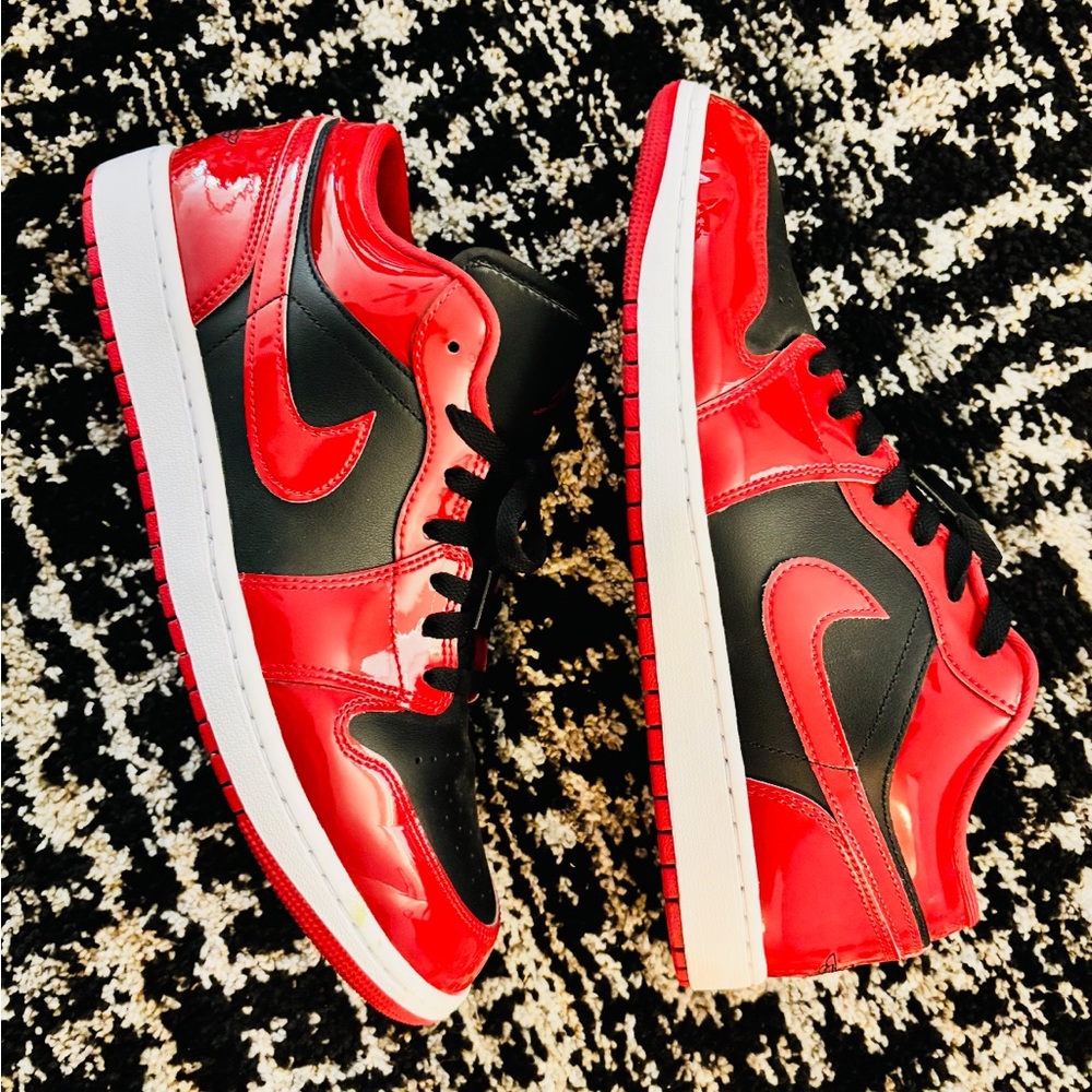 Jordan Red and Black Sneakers